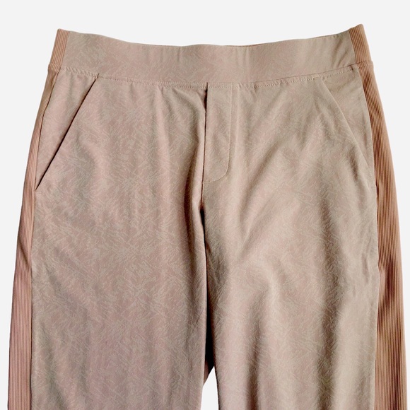 Athleta Brooklyn Textured Ankle Pants Grain Camo Mocha Latte Size 10 - Picture 5 of 17
